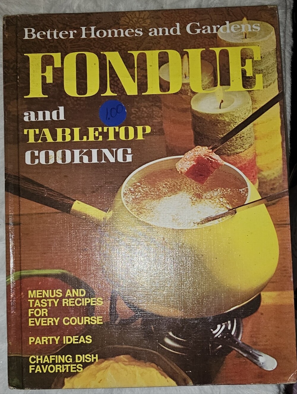 Vintage Yellow Fondue Pot Cookbook - Classic Tabletop Cooking Guide